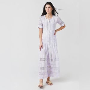 LoveShackFancy Women's Edie Dress Violet Splash Hand Dye size XS